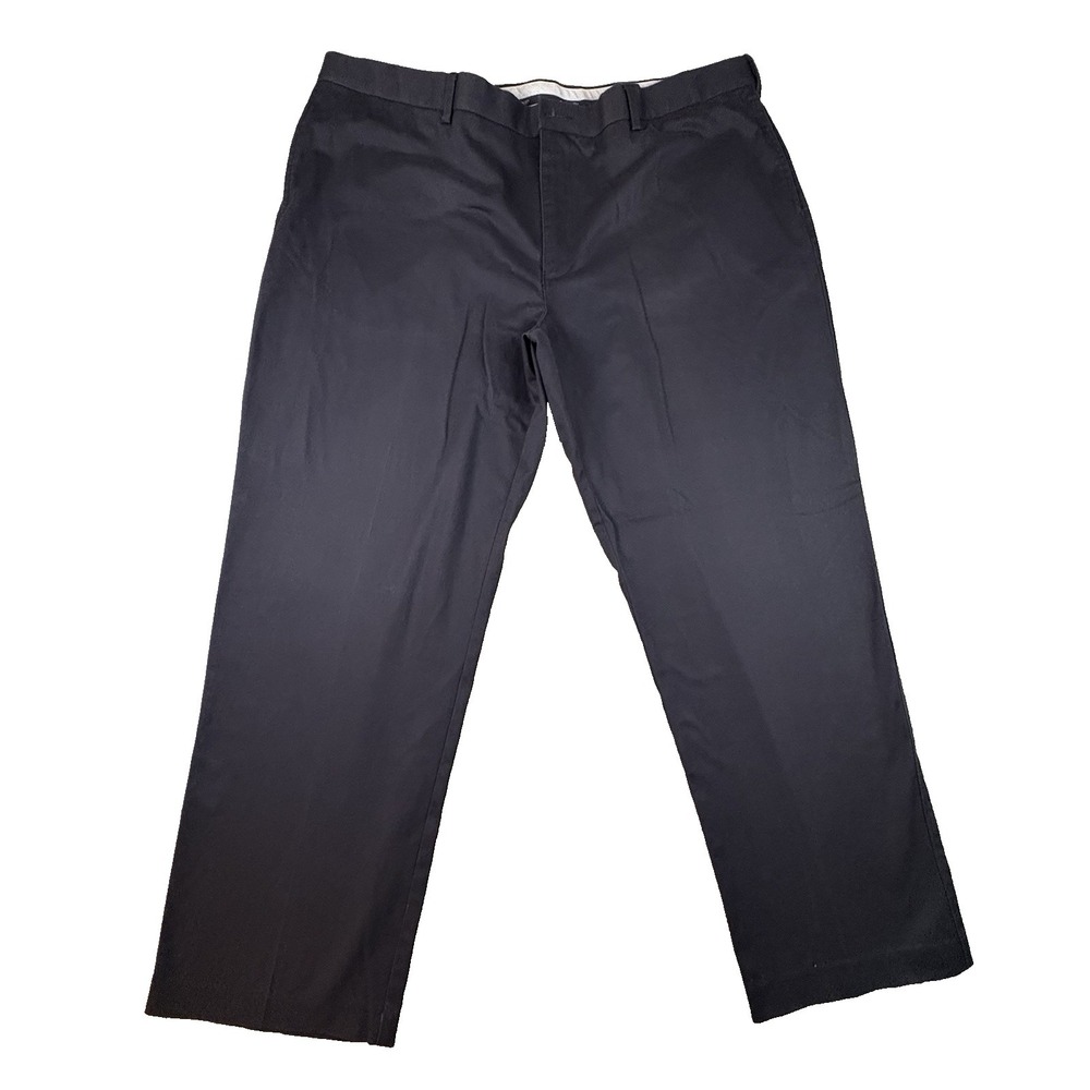 Savane Men's 44x29.5 Navy Stretch Chino Pants Flat Front Casual Career SEE DESC